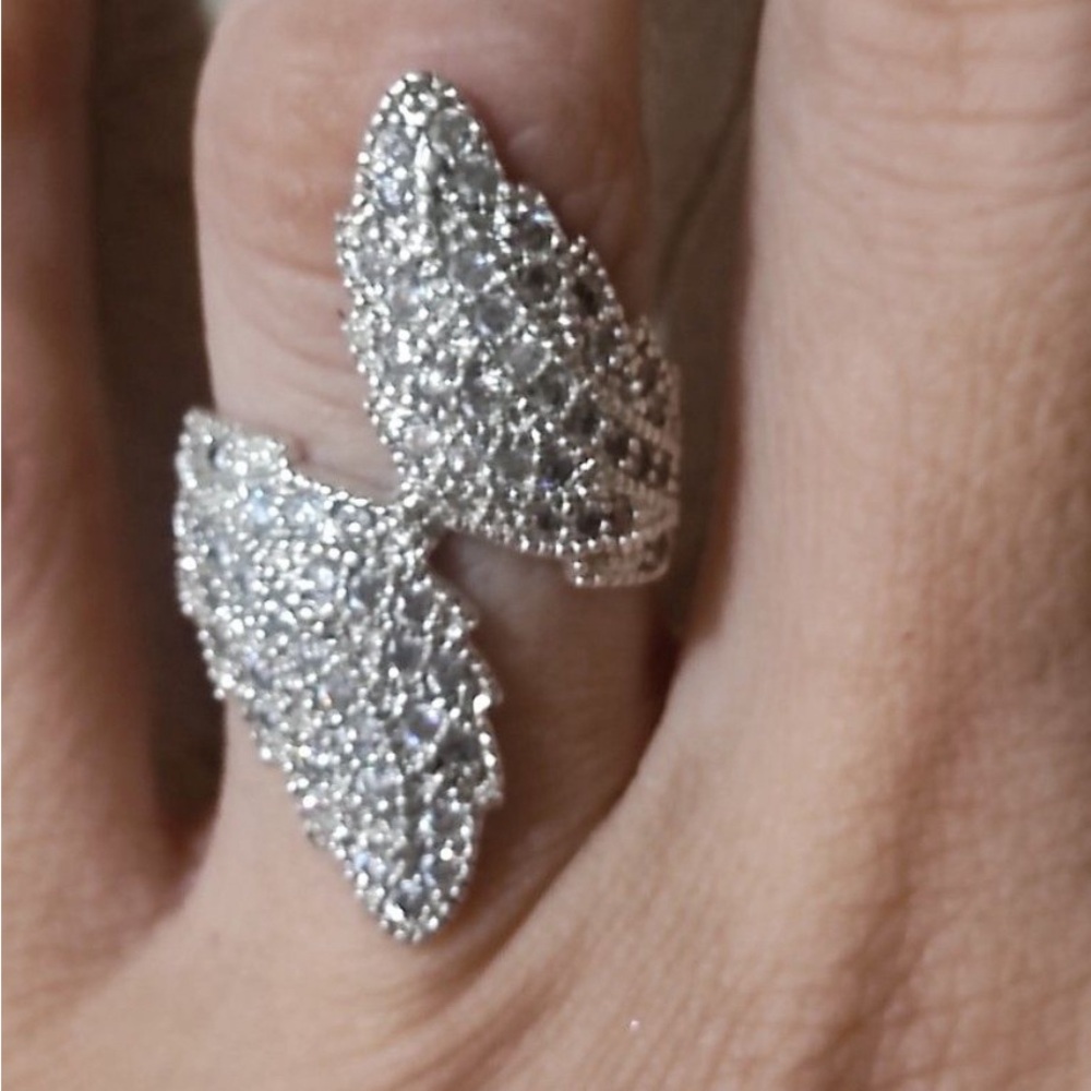Angle wings cocktail ring